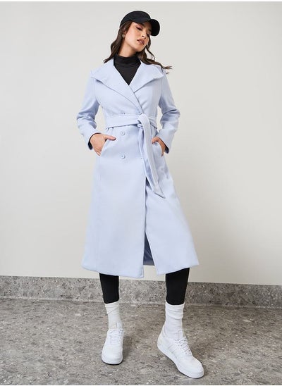 اشتري Regular Fit Double Breasted Belted Midi Coat في السعودية