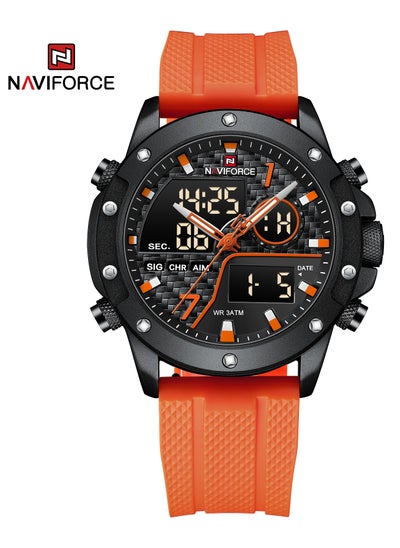 Buy Men's Analog+Digital Round Shape Silicone Wrist Watch NF9221 B/O/O - 46 Mm in UAE