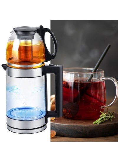 Buy 2 in 1 Electric Tea Kettle, Modern Turkish Tea Steaming System, Water Heater Insulated Teapot, Double Size Kettle in UAE