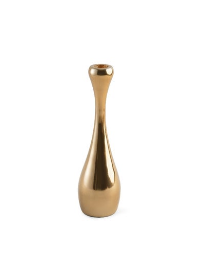 اشتري Grace Metal Taper Candle Holder 6.5X6.5X19.5Cm- Gold في الامارات