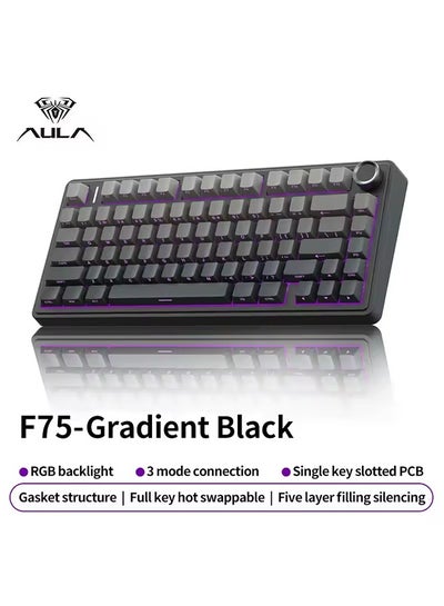 AULA F75 Gaming Mechanical Keyboard RGB Customized 75% Layout Side ...