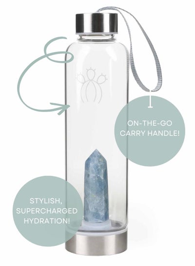Buy Celestite Interchangeable Crystal Water Bottle, 500ml in Saudi Arabia