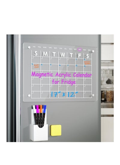 Buy Acrylic Magnetic Dry Erase Calendar Board (43*30cm) in Saudi Arabia