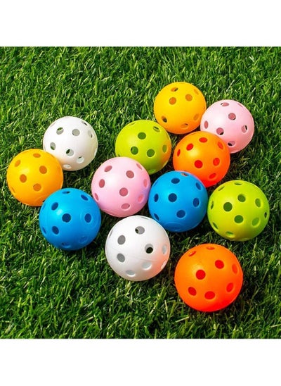 اشتري Practice Golf Balls, SYOSI 40mm Hollow Plastic Practice Balls Training Wiffle Balls Hollow Balls for Putting Practice, Swing Practice, Driving Range, Random Color 50pcs في الامارات