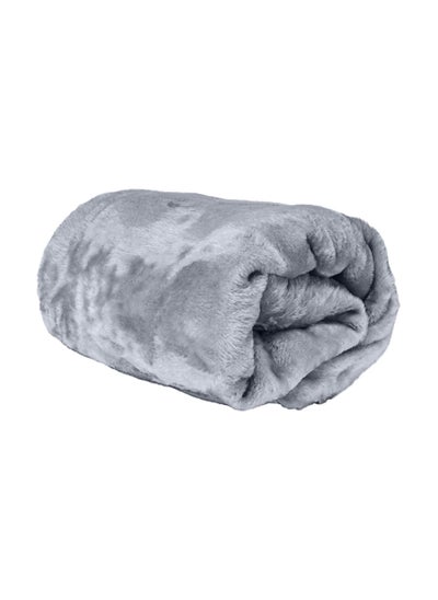 Buy Single Micro Fleece Flannel Blanket - 260 GSM, Super Plush and Comfy Throw Blanket, Size : 150 x 200cm, Grey in UAE