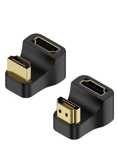 اشتري 2 Pack HDMI Adapter, 2.1 Male to Female 180° Angle U Shape Angle HDMI, Support 3D 8K@60Hz 2.1, Suitable for Laptop PC Monitor Projector HDTV (1 Positive+1 Reverse) في الامارات