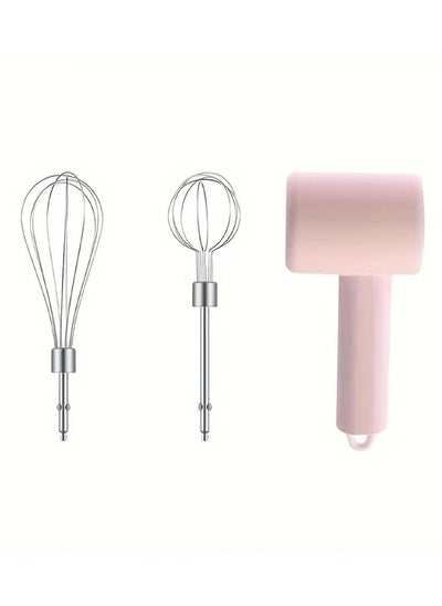 Buy Cordless Handheld Electric Mixer, Handheld stick Mixer Egg Beater Set, USB Rechargeable Portable Electric Hand Mixer with Whisk for Egg, Milkshake, Cream, Cake Baking, Cooking (Pink) in Saudi Arabia