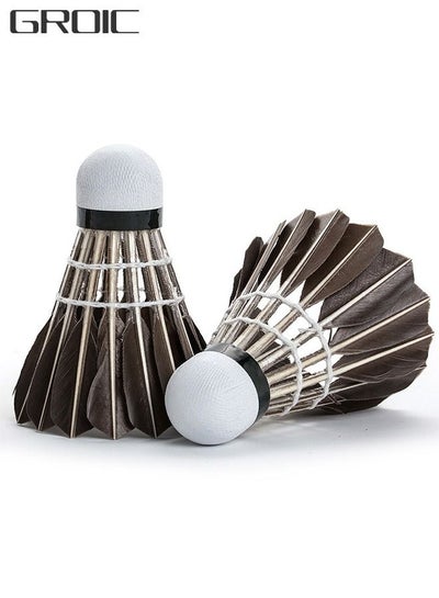 Buy Goose Feather Badminton Shuttlecocks with Great Stability and Durability, High Speed Badminton ball, Pack of 12 in UAE