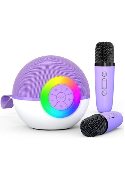 Buy Kids Mini Karaoke Machine with 2 Wireless Microphones Bluetooth Birthday Gifts in Saudi Arabia