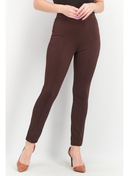 اشتري Women Regular Fit Solid Pants, Dark Brown في الامارات