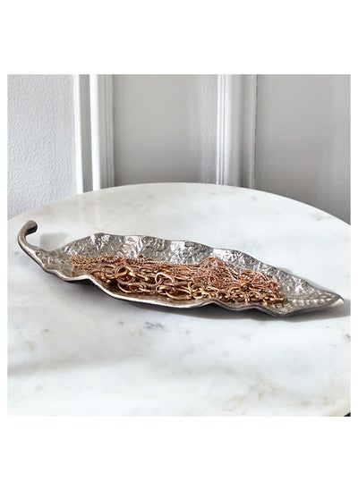 Buy Splendid Leaf Shape Decorative Platter 34 x 2 x 10.5 cm in Saudi Arabia