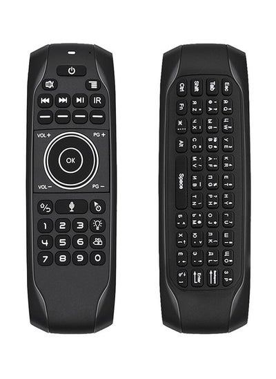 Buy 6-Axis Motion Backlight Ir Air Mouse Wireless Keyboard Voice Remote Control Black in UAE