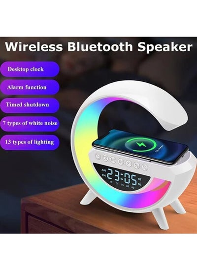 اشتري AtmospherCharging Bluetooth Speaker Effects, Alarm Clock All in One LED Table Lamp for Bedroom, Living Room, Ofe Night Light with Wireless Phone fice (BT3401) في مصر