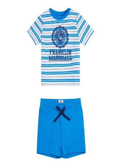 Buy Franklin and Marshall Boys Baby and Toddler Wide Stripe T Shirt and Short Set in Saudi Arabia