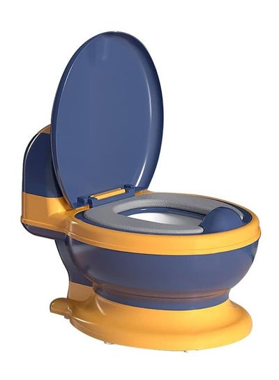 اشتري Potty Training Toilet with PU Pad, Realistic Potty Training Seat, Toddler Potty Chair, Removable Potty Pot, Toilet Tissue Dispenser and Splash Guard, Non-Slip for Toddler& Baby& Kids(Blue) في السعودية