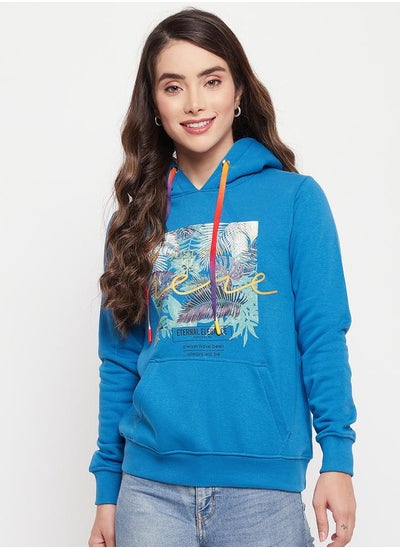 Buy Tropical Graphic Print Front Pocket Hoodie in Saudi Arabia