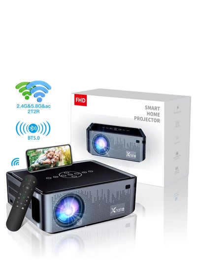 Buy Smart Home Projector Full HD Wi-Fi 5G OS Android Dual Stereo Speaker Screen Mirroring High-definition Home Theaters in UAE