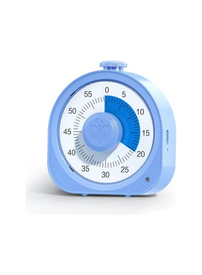 Buy Joyzzz Timer Rechargeable 60 Minute Visual Timer Desk Countdown Time Clock for Kids and Adults, Kitchen Timer Cooking Pomodoro Timer Productivity, Time Management Tool for Teaching Classroom (Blue) in Saudi Arabia
