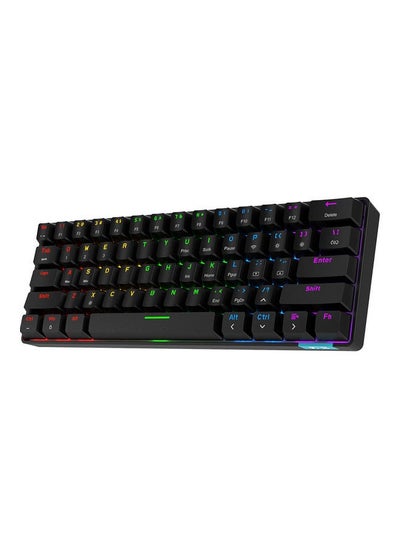 اشتري DaiDai STK61 Mechanical Keyboard Wireless Blue Switchs Bluetooth 61-Keys for PC Desktop Black في السعودية