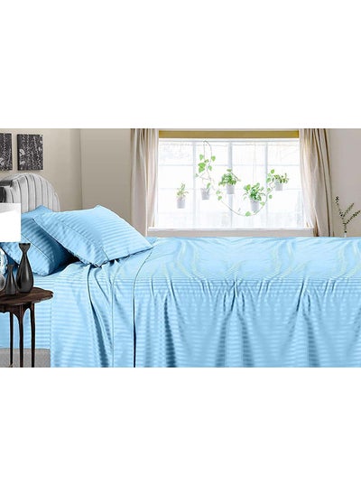 اشتري HOTEL COLLECTION SKY BLUE King Flat Sheet with 2 Pillow Cases 240x260 cm في الامارات