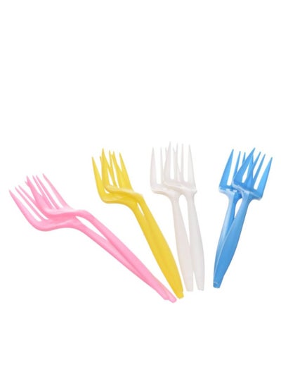 Buy Colorful plastic forks for parties, 24 pieces, various colors in Egypt