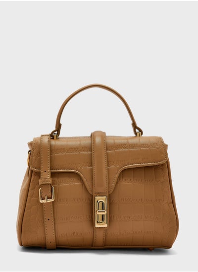 Buy Patent Croc Effect Satchel Bag in Saudi Arabia