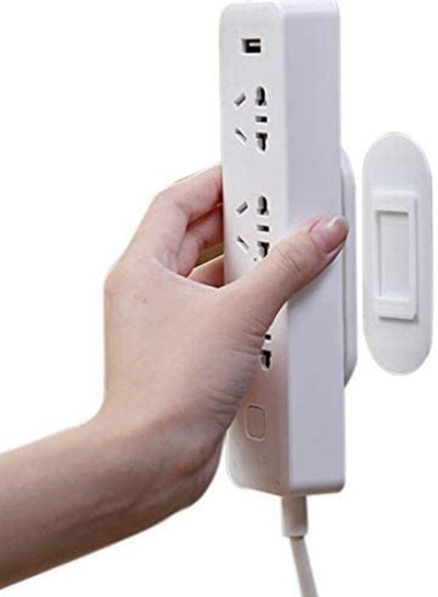 Buy Self Adhesive Socket Holder, Sturdy, Seamless Punch-Free Plug Sticker Holder Wall Fixer Power Strip Holders Storage Shelf Stand Holder for Home Suitable for Smooth Surfaces in Saudi Arabia