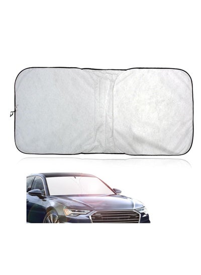 Buy Foldable Car Windshield Sunshade Front Windshield Reflective Protector Top Blocks UV Rays And Sun Heat Protection Keeps Vehicle Cooler During Hot Sunny Days 153X70CM in UAE