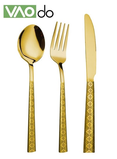 3-Piece Stainless Steel Flatware Set Cutlery Knive, Fork and Spoon Set ...