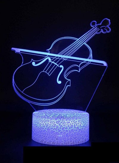 Buy Multicolour 3D Night Light LED Table Illusion Lamp Base Musical Instrument Series Desk Toy Kids Home Decoration in UAE