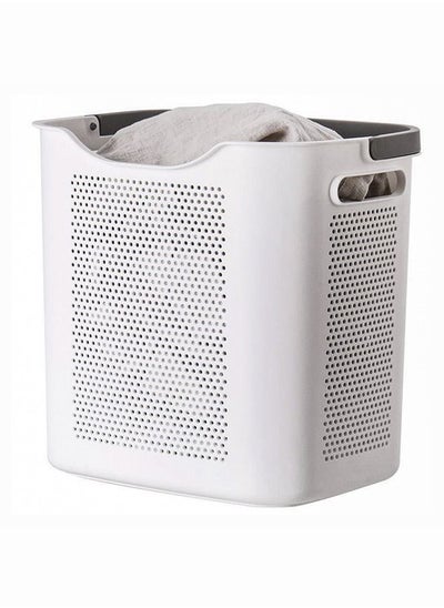 Buy Laundry Basket bag Large Dirty Clothes Basket laundry hamper with handles 50L Toys Storage Bucket Durable, Water Resistant White in UAE