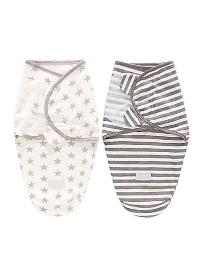 اشتري 2 Pack Baby Newborn Swaddle Blanket Adjustable Wrap Receiving Blanket Baby 100% Cotton Sleepsack 0-6 Months for Boys and Girls في السعودية