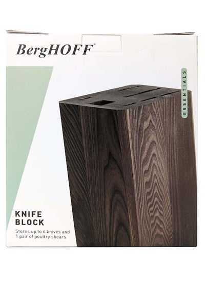 Buy BergHOFF Essentials Block, Dark Wooden, 17 x 8.5 x 21.5 Cm No Knife in UAE