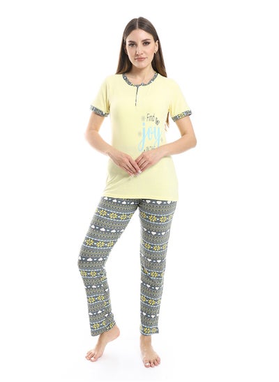 Buy Women Pajama Set With Half Sleeves And Printed Photo in Egypt