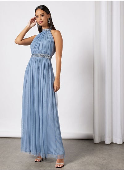 Buy Joy Sequin Detail Maxi Dress in UAE