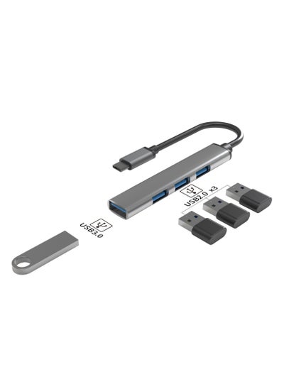 اشتري 4 in 1 USB-C Hub USB C Type C HUB to USB 3.0 Charging Gigabit Ethernet Adapter Type-C for MacBook Pro, MacBook Air, Dell XPS, Lenovo Thinkpad, HP Laptops and More في الامارات