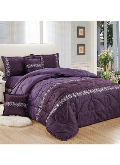 Buy 4 Pieces Single Size 160x210Cm Comforter Set Medium Filling Bedding Set for All Season Includes 1Comforter 1Bedsheet 1Pillow Shams and 1Cushion cases in Saudi Arabia