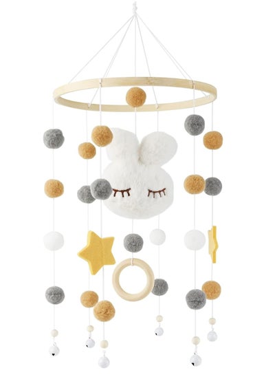 Buy Wooden 360° Rotation Starry Rabbit Baby Crib Mobile, Soothing Bed bell, Nursery Bed Toy and Cot Rattle Decoration for Toddler Sleep in Saudi Arabia