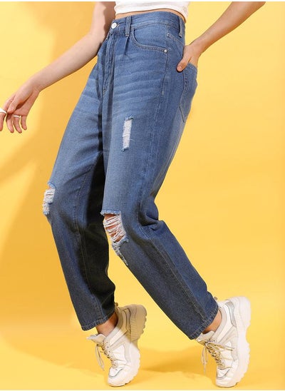 اشتري Mid Rise Tapered Fit Jeans في السعودية