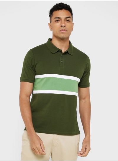 Buy Colour Block Polo Shirt in Saudi Arabia