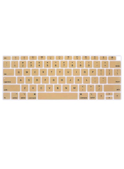 اشتري US Layout English Keyboard Cover for MacBook New Air 13 Inch with Retina Display and Touch ID Model A1932 Release 2018/2019 Gold في الامارات