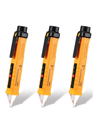 Buy Voltage Meter Tester, 3 PCS AC 12-1000V Non-Contact Voltage Detector, Buzzer Alarm Electrical Testing, Led Flashlight Wire Tester, Electrical Tool Powered Tester Pen, for Live Null Wire Judgment in Saudi Arabia