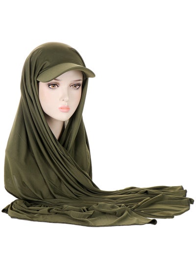 اشتري Solid Color Womens Muslim Headscarf Hat With Brim في الامارات