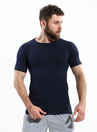 Buy Stretch Short Sleeves Navy Blue Undershirt in Egypt