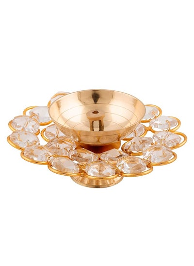 Buy Brass Crystal Oil Lamp for Pooja/ Diya/ Deepak in UAE