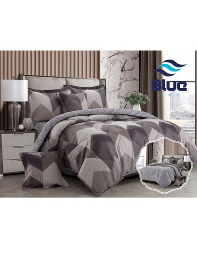 Buy two-sided quilt set, two-sided mattress, consisting of 6 pieces, quilt with 6-piece filling, 100% microfiber, quilt size 230X250 cm in Saudi Arabia