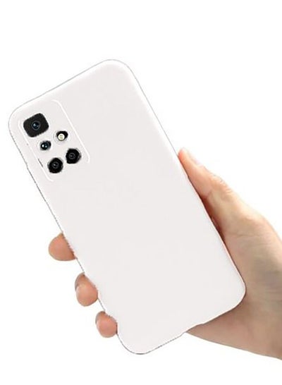 Buy Xiaomi Redmi 10 Silicone Case Soft Liquid Silicone Cover & Soft Microfiber- White in Egypt