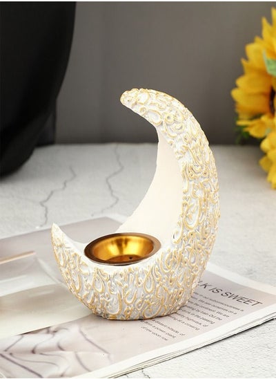 Buy Candle Holder Moon Shape Resin Incense Burner Aromatherapy Ornament For Home Tabletop Decoration in UAE