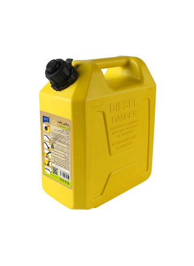 Buy Thick Fuel and Gasoline Tank, 
Portable Plastic Petrol Container, Yellow, capacity 10 L in Saudi Arabia