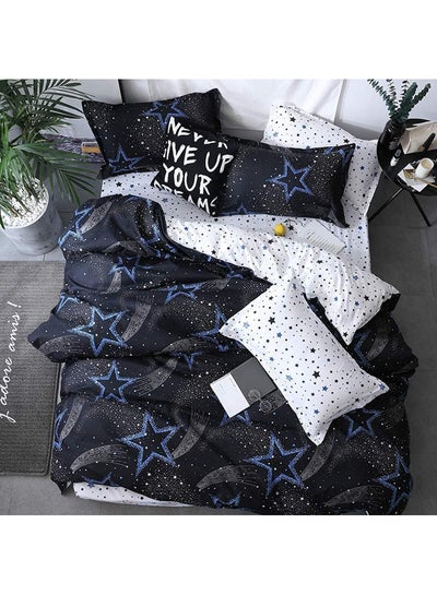 Buy 6 Pcs Single Size Comforter Set Blue Stars Printed Ultra Soft Cozy Hypoallergenic Bedding Set for Kids Boys and Girls Including 1 Soft & Lightweight Comforter With 1 Fitted Sheet and 4 Pillowcases in UAE